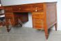 Antique Italian Lombard 18th century walnut center desk with drawers