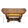 Antique walnut console table with carvings