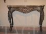 Antique carved and gilded console with alabaster top