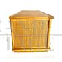 Dal Vera design chest in wicker and beech wood, Italy 1970s