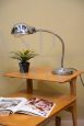 Articulated industrial table lamp in satin metal