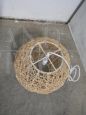 Vintage 70s rattan wicker chandelier