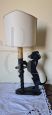 Vintage lamp with dachshund dog in wrought iron, early 20th century