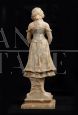 Antique sculpture of a girl in alabaster signed Le Roy, French Napoleon III era