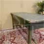 Vintage green wooden table with original patina