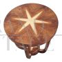 Low round coffee table in Art Deco style with star