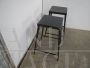 Pair of industrial workshop stools with footrest