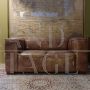 Vintage 2 seater club sofa in brown leather