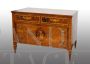 Antique Louis XVI Lombard chest of drawers in fine woods, 18th century