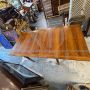 Antique extendable farmhouse Tuscan table in solid walnut, 19th century