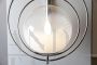 Pair of Mazzega wall lights in glass with steel rings