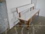 Vintage bench in cherry wood and white formica, Italy 1950s