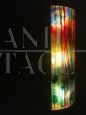 Rare pair of Cenedese wall lamps in multicolored Murano glass