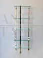 Mid-century modern étagère whatnot bookcase in brass and glass