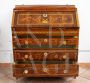 Antique Louis XVI drop-leaf dresser in walnut briar with inlays