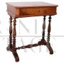 Small antique writing or side table in walnut, mid 19th century     