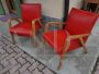 Rationalist 40s / 50s armchairs in imitation leather