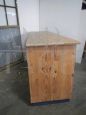 Vintage industrial wooden counter with 8 drawers