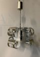 Reggiani chrome chandelier with 8 lights, Italian space age from the 70s