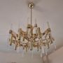 Large chandelier by Gaetano Sciolari in brass and crystal