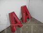 Vintage red plastic letter A from a 1970s sign
