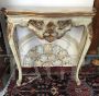 Carved, painted and gilded Venetian Baroque style console   