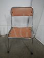 Vintage folding child's chair in brown skai, 1970