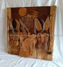 Large wooden panel with representation of the Nativity, 1980s