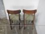Pair of vintage chairs upholstered with green velvet