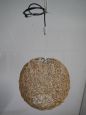 Vintage 70s rattan wicker chandelier