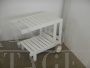 Set da giardino Calligaris con tavolino, poltrone e carrello in legno bianco, anni '70                            