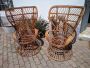 Pair of high-backed bamboo armchairs by Lio Carminati