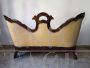 Antique Louis Philippe 2-seater sofa with curved capitonné backrest