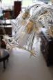 Vintage La Murrina chandelier in golden Murano glass with 6 lights