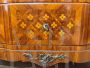 18th century dresser with rich inlays and marble top