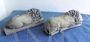 Pair of small sculptures of sleeping lions, inspired by Antonio Canova