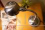 Industrial table lamp in satin steel