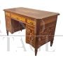 Richly inlaid antique style Lombard centre desk
