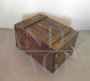 Vintage coffee table with wheels made from a wooden crate