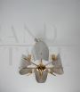 70s chandelier in aluminum and brass-plated steel