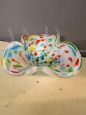 Multicolored Murano glass handkerchief bowl vase