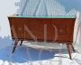 1950s sideboard with light blue glass top