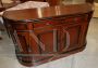 Antique sideboard in walnut with rounded corners, second half of the 19th century