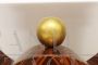 Art Deco style console table in mahogany with gilt sphere, 1980s