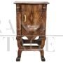 Art Deco bedside table decorated in walnut briar