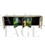 Sideboard in green glass with 5 doors