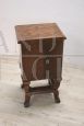 Art Deco bedside table decorated in walnut briar