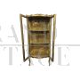 Antique-style Venetian display cabinet lacquered in gold