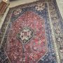1930s Ashfar Persian Rug in Red and Blue, 266 x 180 cm
