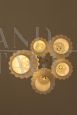 Vintage chandelier in white opaline glass, Italy 1980s